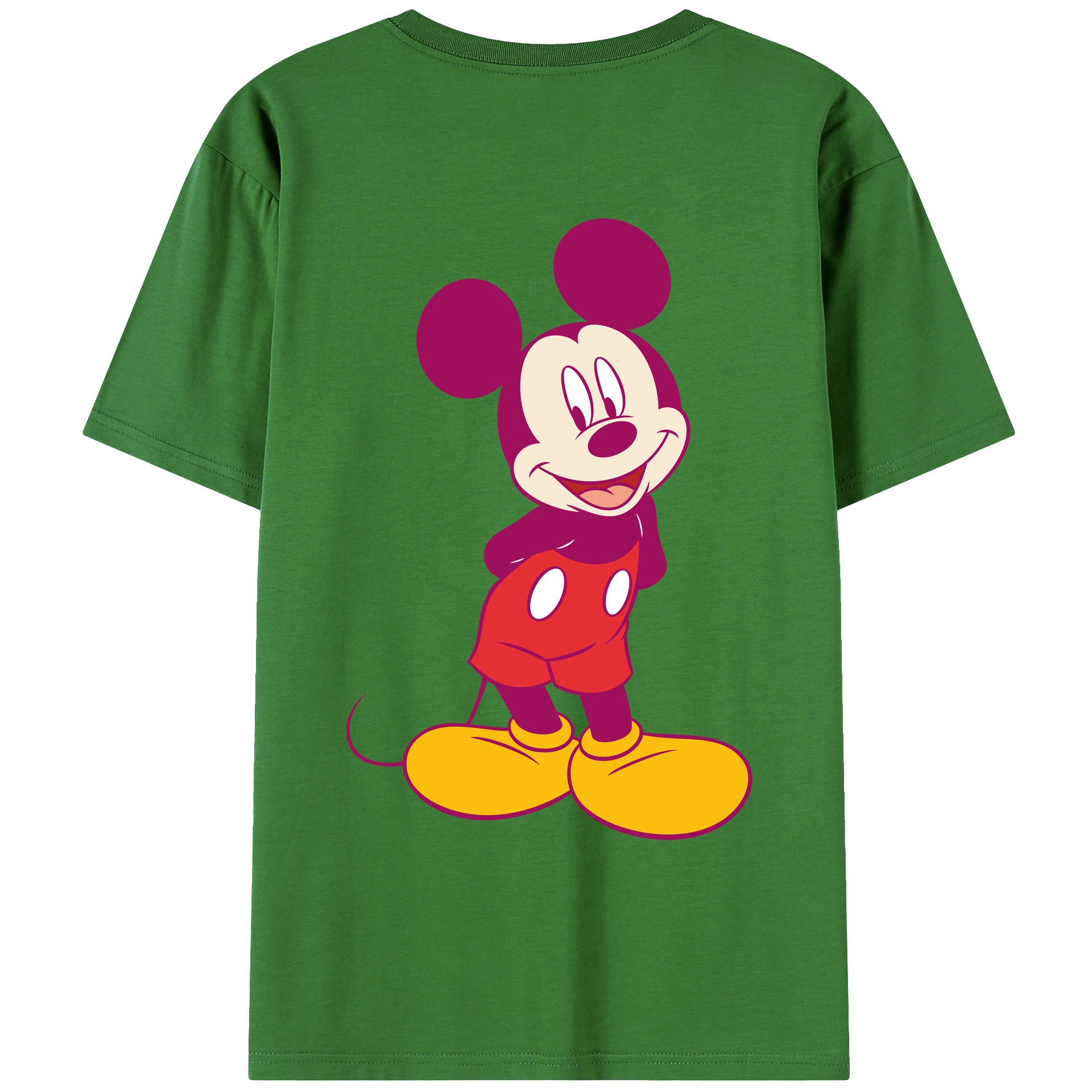 （画像用） ミッキーマウス Mickey Mouse レディース半袖Tシャツ(バックプリント)